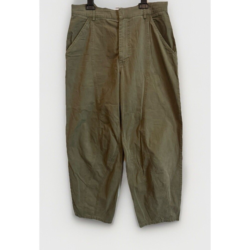 Henrik Vibskov D-Pants SS23 Women's Barrel leg Olive green Trouser